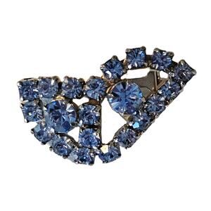 Vintage Kramer Blue Rhinestone Bird Brooch Pin